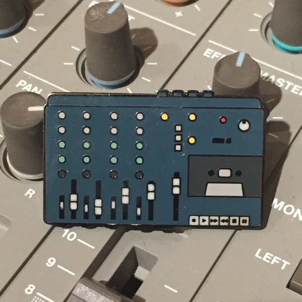 Tascam 4 Track Cassette Portastudio Enamel Pin