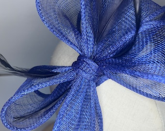 Royal Blue Bow Fascinator, Wedding Guest, Races, Ascot, Bow Fascinator Jademurphymillinery, Handmade, Trending.