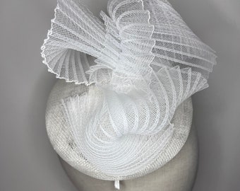 Crisp White Pill Box Hat, Wedding Guest, Races, Ascot, Veiled Fascinator Jademurphymillinery, Katherine's Hat, Handmade, Trending, Pillbox.