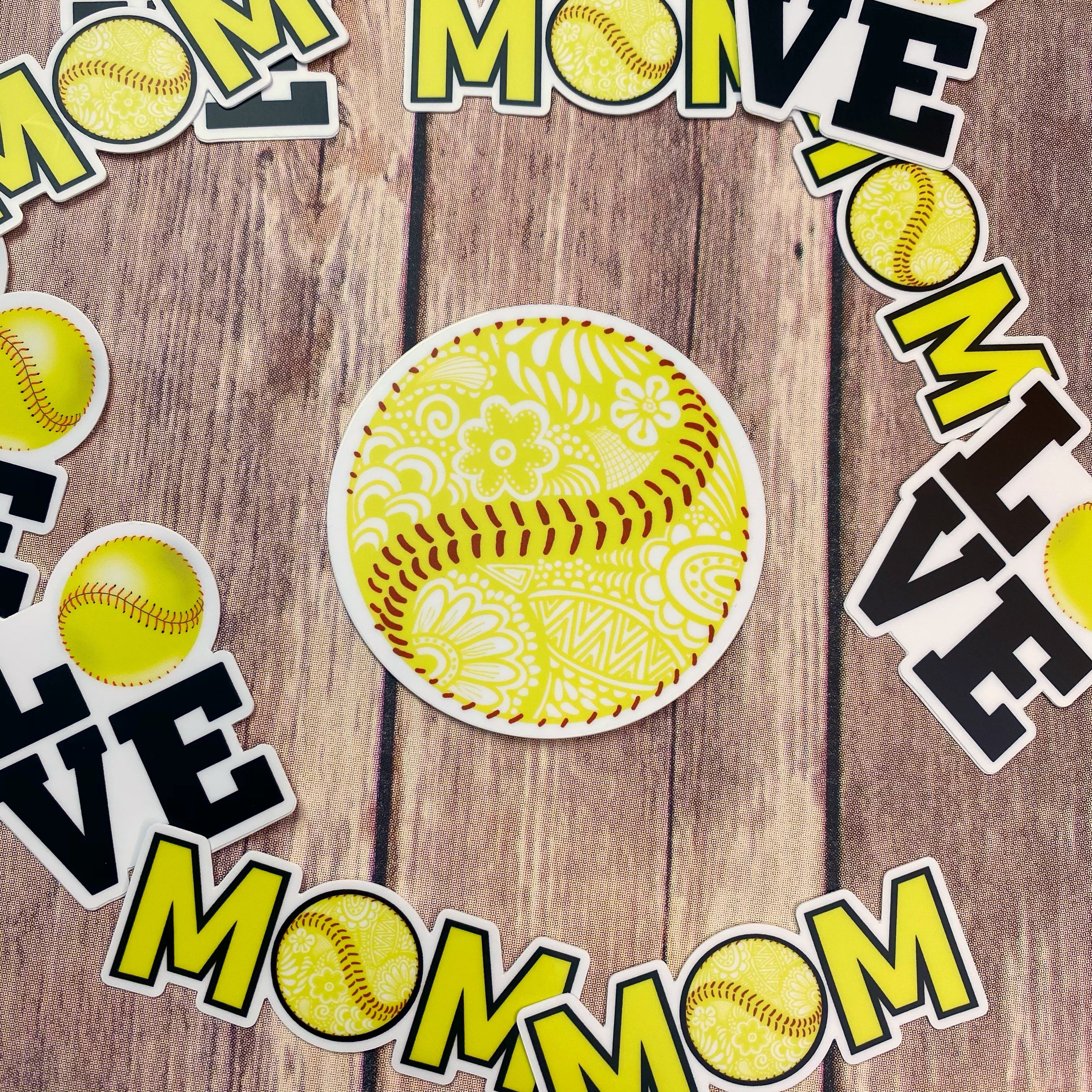 Sofball Ribbon Sticker Softball Vinyl Sticker (WATERPROOF), Sports, Softball Sticker, Sports ...