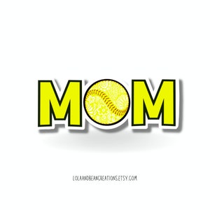 Softball Mom Vinyl Sticker (WATERPROOF), sports, softball sticker, sports sticker, softball mom, stocking stuffer, mom gift