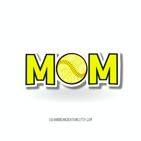 Softball Mom Vinyl Sticker (WATERPROOF), sports, softball sticker, sports sticker, softball mom, stocking stuffer, mom gift