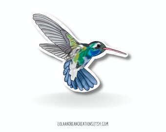 Watercolor Hummingbird Sticker – Weatherproof Vinyl Decal