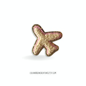 Chenille Airplane Patch - Adhesive Travel Patch - Glitter Airplane Patch - Nylon Bags - DIY Patches