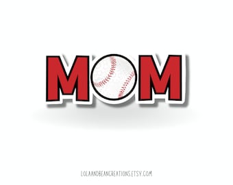 Baseball Mom Vinyl Sticker, Waterproof Decal