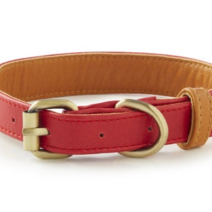 Coronado Red Leather Dog Collar