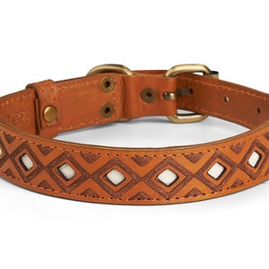 Lahaina Laser Etched Leather Dog Collar