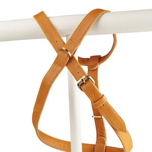 Topsail Tan Leather No Pull Dog Harness