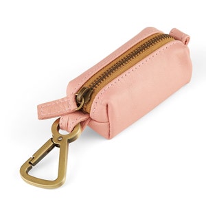 Santa Cruz Pocket Pooper- Handcrafted Pink Leather Poop Bag Dispenser