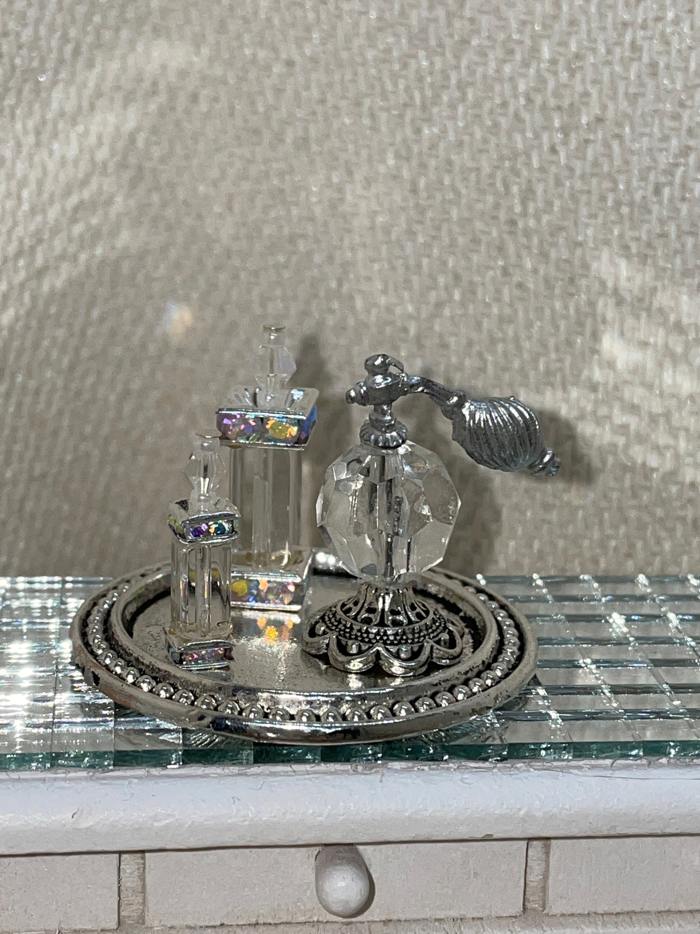 3 Dolls house Perfume Bottles with tray for Bedroom or Etsy