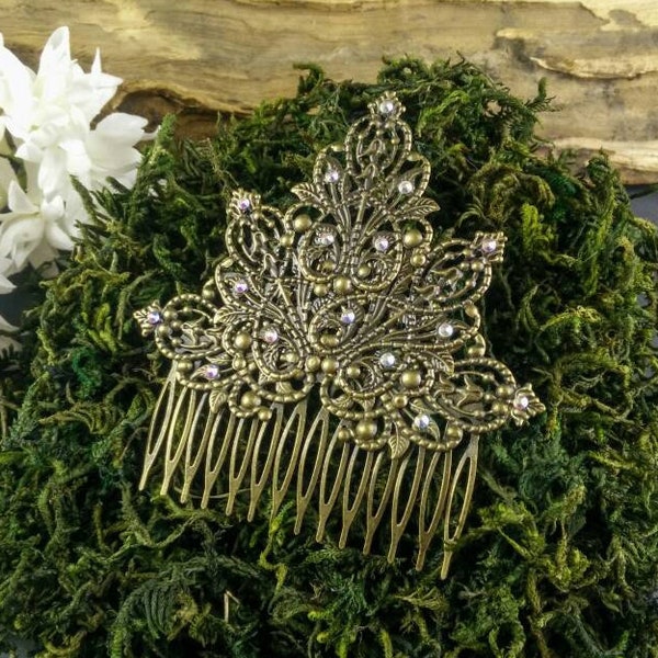 Hair Comb "Great Stardust Unicorn" ~ for Bridal Hairstyle, Celebration, Middle Ages, Fantasy, Gothic, Steampunk, Larp, Wedding Hair Comb,