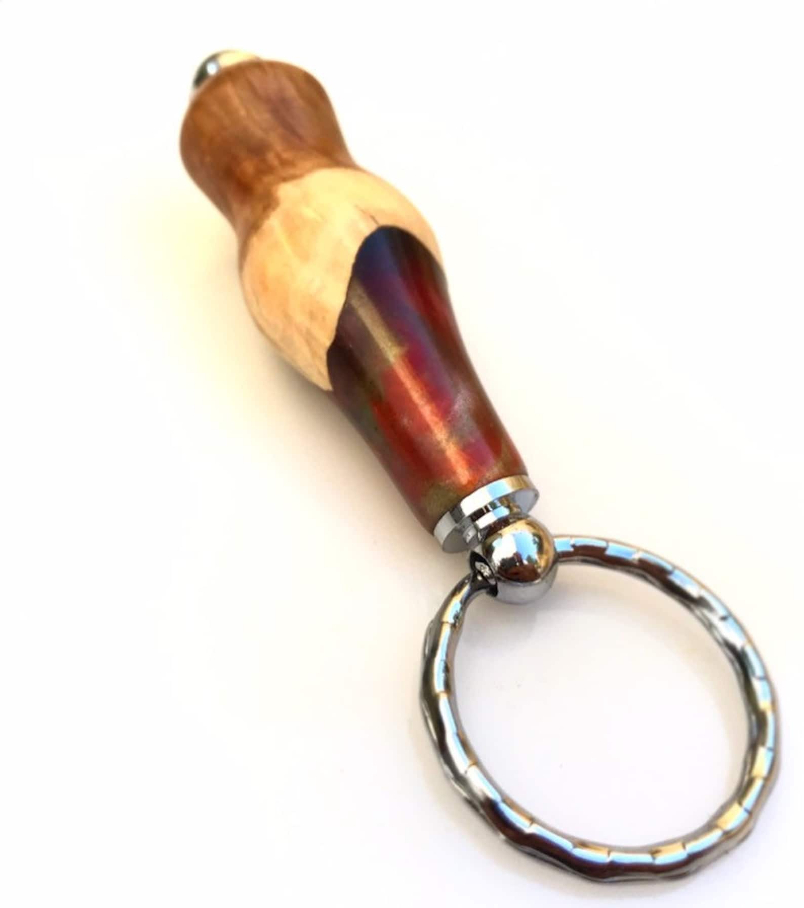 Wooden Keyring Wood Resin Keyring Hand Turned Keychain Etsy