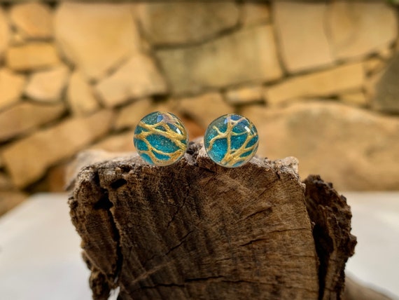 Wood and on sale resin earrings