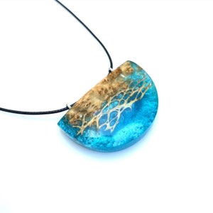 Houthars ketting - Houthars sieraden - Cactus Lace Fiber Hanger - Cactus Ketting - Cactus Lace Hanger - Bois résine Bijoux