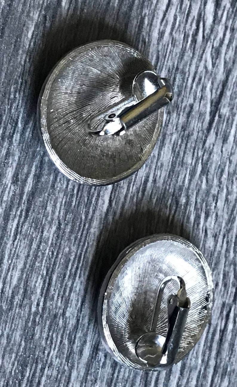 1990/'s Vintage Reflecting Mirror Earrings Clip On Earrings Earrings for Her Statement Earrings Gifts For Her Black and Silver Earrings