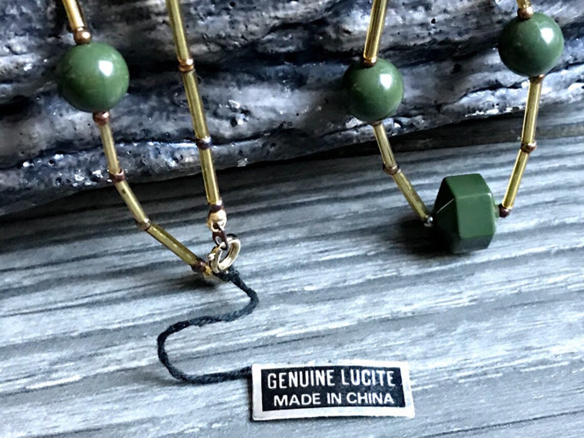 Vintage Genuine Lucite Necklace Lucite Beaded Necklace Etsy