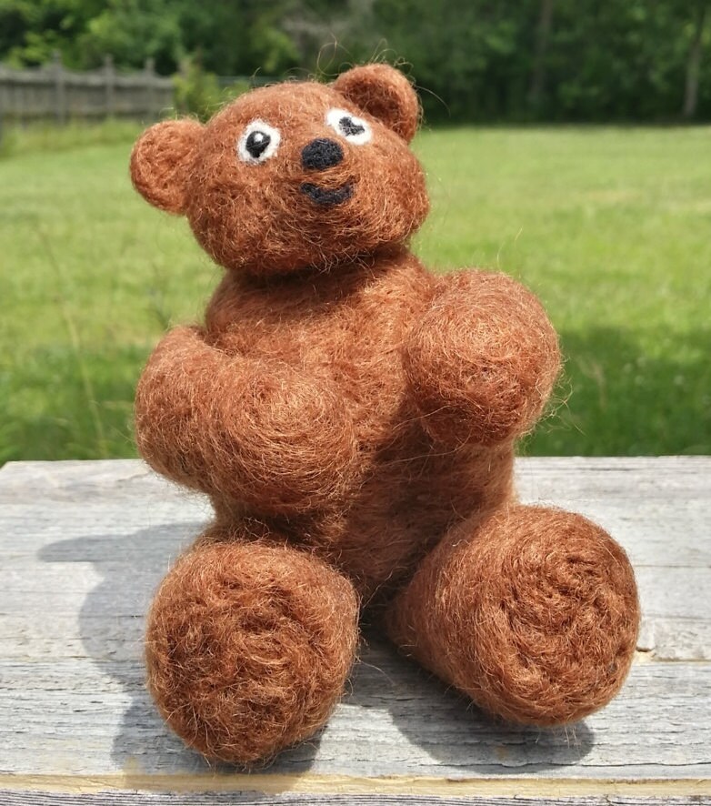 Needle felted sales teddy bear