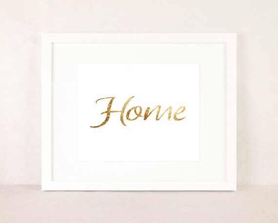 Letras De Oro Casa Pared Arte Tipografia Oro Oro Etsy