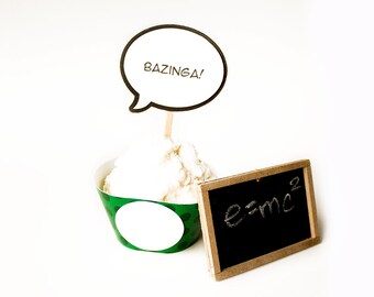 Comic Bubbles PDF Cupcake Toppers or Name Tags - Customize with your own text