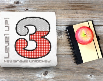 Level Up! 3rd Grade Applique Embroidery Design File