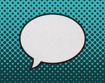 Comic Book Speech Bubble Embroidery Applique Design File