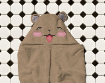 Laughing Kawaii Animal Face appliqué borduurbestand
