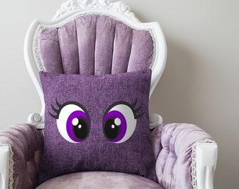 Borduurbestand cartoon ogen met wimpers appliqué