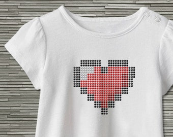SVG-sjabloon met strass pixelhart