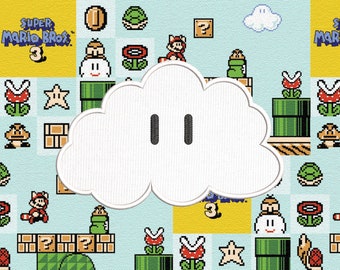 Video Game Style Cartoon Cloud Applique Embroidery Design File