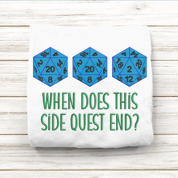 D20 Side Quest 2022 Embroidery Design File