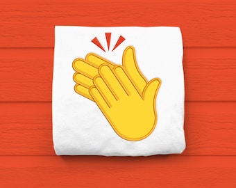 Klappende handen Emoji appliqué borduurontwerpbestand