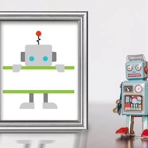 Peeking Robot Split SVG File Cutting Template