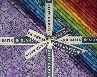 Tela para patchwork SUNFLOWER SPICE BATIK de 25 cm (10"), Island Batiks, 42 cuadrados de 25 cm (10") por paquete.