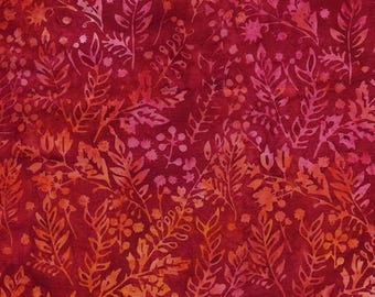 122522175 POSY TWIST Tela para patchwork batik con estampado de enredaderas, hojas y bayas, Island Batiks, tela cortada a medida
