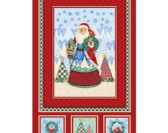16817-19 HIGHLAND GLEN SANTA Quilt Panel, Benartex Fabrics, 24" x 42/44"