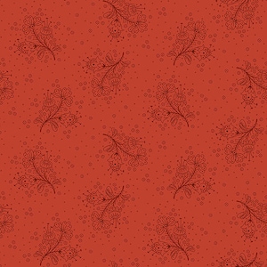 1609-88 RED FLORAL SPARYS Esther&#39;s Heirloom Shirtings, Quilt Fabric, Henry Glass, Kim Diehl