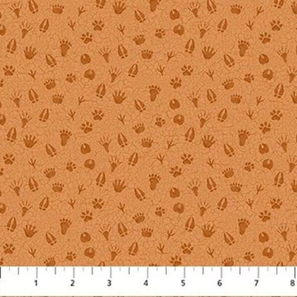 25270-34 WOODLAND ADVENTURES ANIMAL Paw Prints Quilt Fabric, Northcott Fabrics, Fabric By The Yard