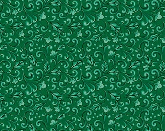 16822-44 HIGHLAND GLEN WINTER Scroll Quilt Fabric, Benartex Fabrics, Fabric By The Yard