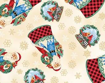 16819-70 HIGHLAND GLEN SANTA Quilt Fabric, Benartex Fabrics, Fabric By The Yard