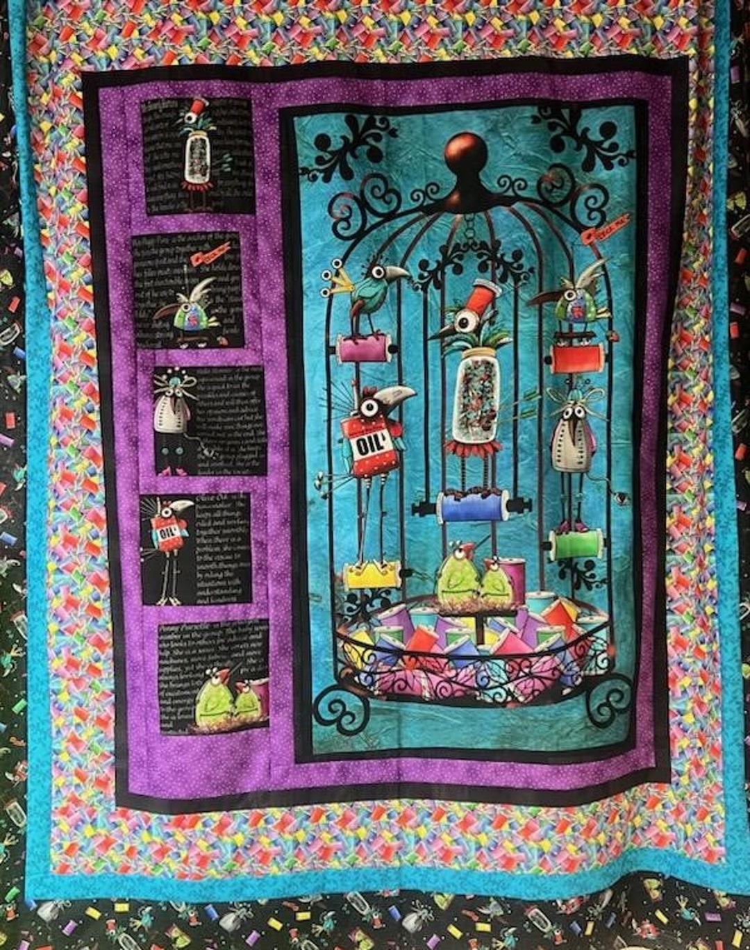 STEAMPUNK STITCHERY QUILT Kit Quilting Treasures 60 X Etsy