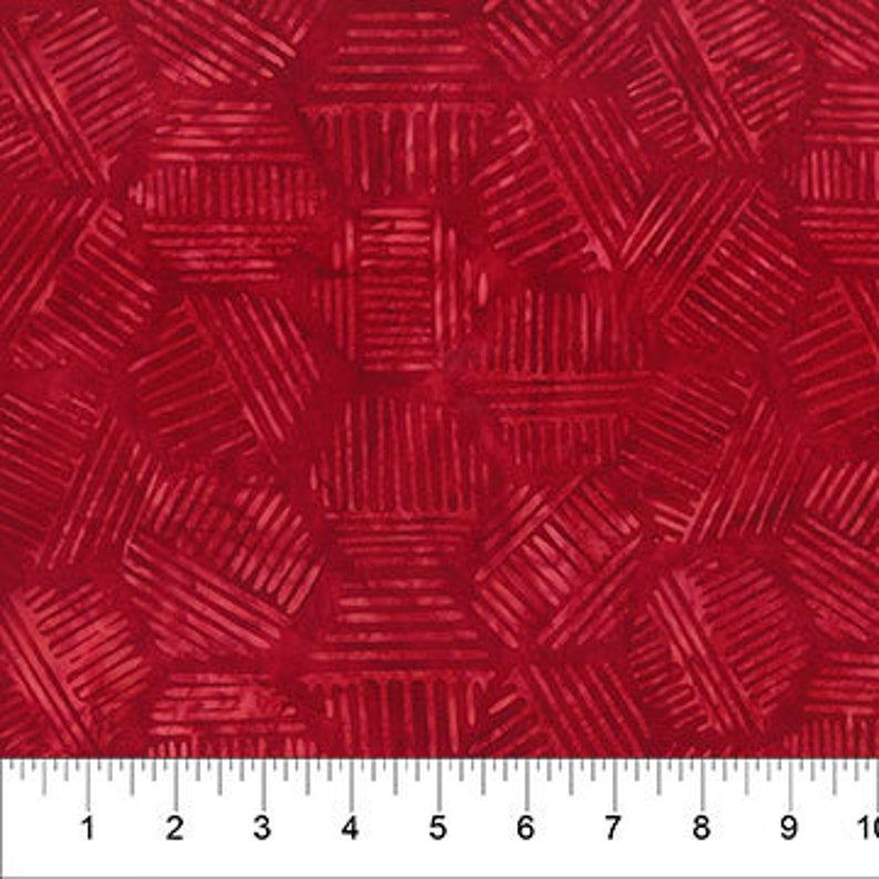 81700-25 HEXIES DARK RED Batik Quilt Fabric, Banyan Batiks, Fabric by ...