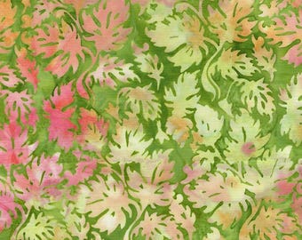 122521633 POSY TWIST CONDENSED Leaves Batik Quilt Fabric, Island Batiks, Fabric By The Yard