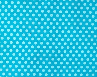 OA44-6354 AQUA FLANNEL DOTS Quilt Fabric, Oasis Fabrics, Fabric By The Yard