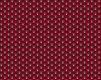 R31-8370-0511 BURGANDY SPADE QUILT Fabric, Marcus Fabrics, Fabric By The Yard