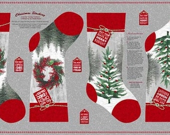 6546P-90 HOLIDAY TRADITIONS CHRISTMAS Stockings - From Henry Glass Fabrics Designed By Jane Shade Beach Sew Your Own Christmas Stockings