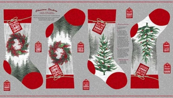 6546P-90 HOLIDAY TRADITIONS CHRISTMAS Stockings - From Henry Glass Fabrics Designed By Jane Shade Beach Sew Your Own Christmas Stockings
