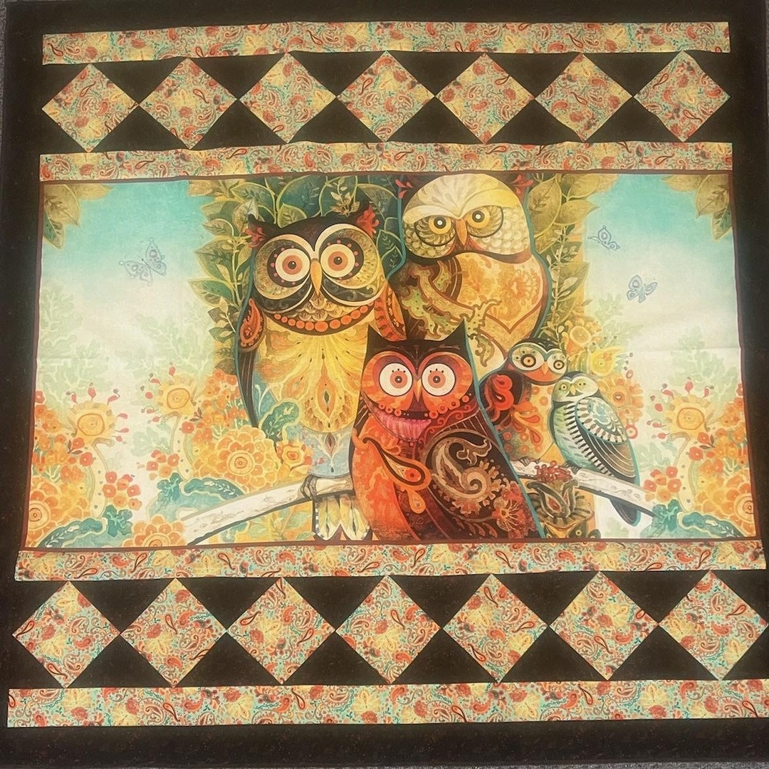ORNAMENTAL OWLS QUILT Kit, Quilting Treasures, 46X X 46 Etsy