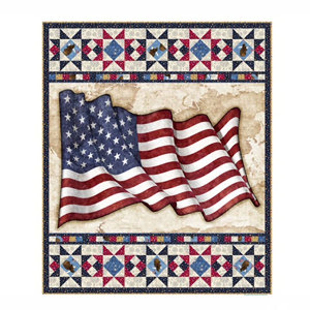 3874A OLD GLORY QUILT Kit Featuring All American, Quilting Treasures