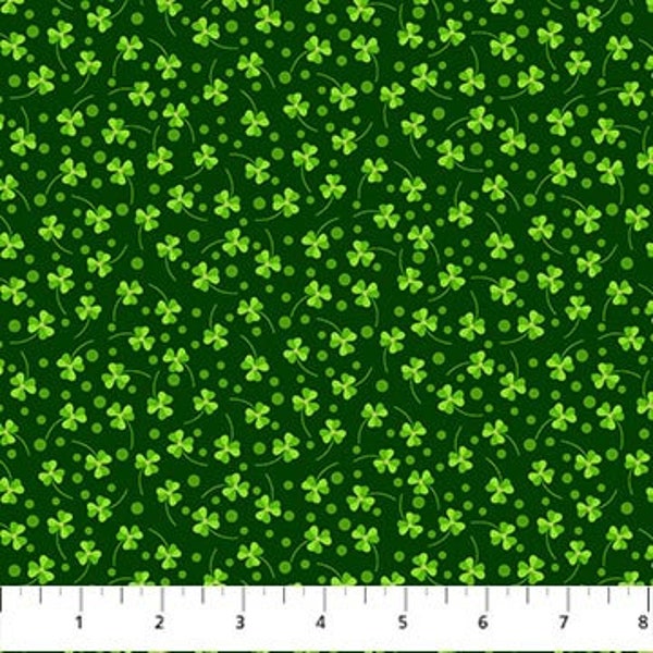 10424M-76 CONNEMARA GOLD METALLIC Spark Shamrocks St. Patrick's Day Quilt Fabric, Northcott Patrick Lose, Fabric By The Yard