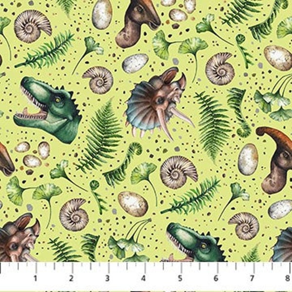 DP26784-72 PALEO TALES DINOSAUR Toss Quilt Fabric, Northcott Fabrics, Fabric By The Yard